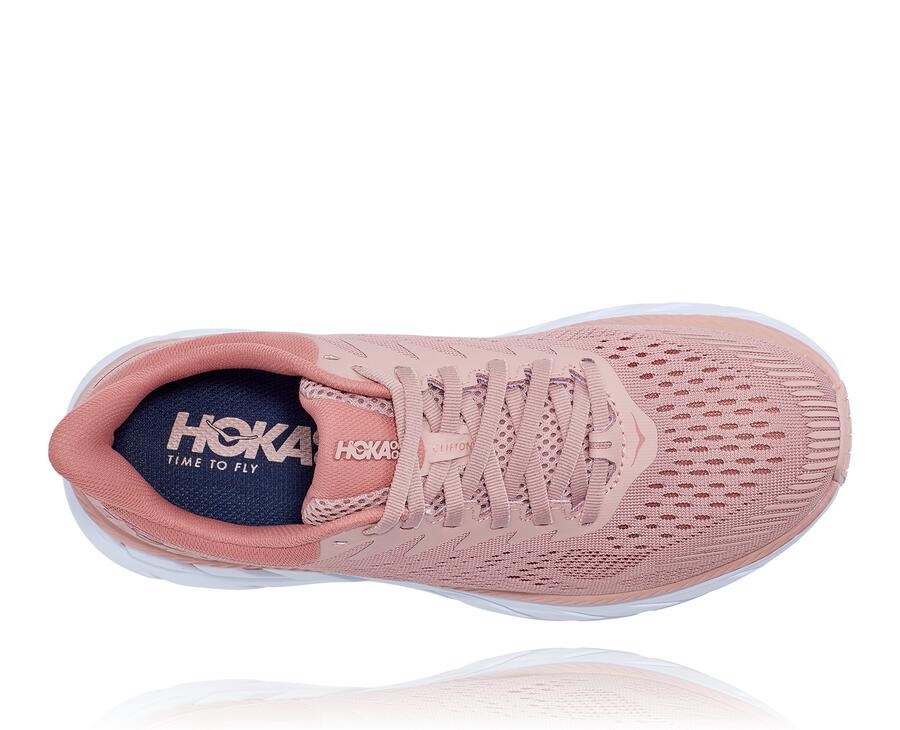 Hoka One One Running Shoes Womens Pink - Clifton 7 - 41085ATIS